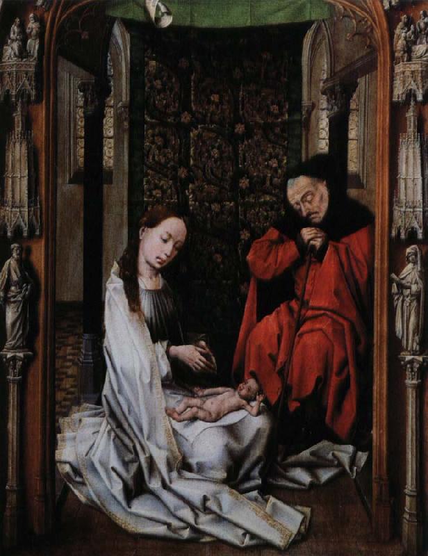 Rogier van der Weyden kristi fodelse altartavlan i miraflores Sweden oil painting art